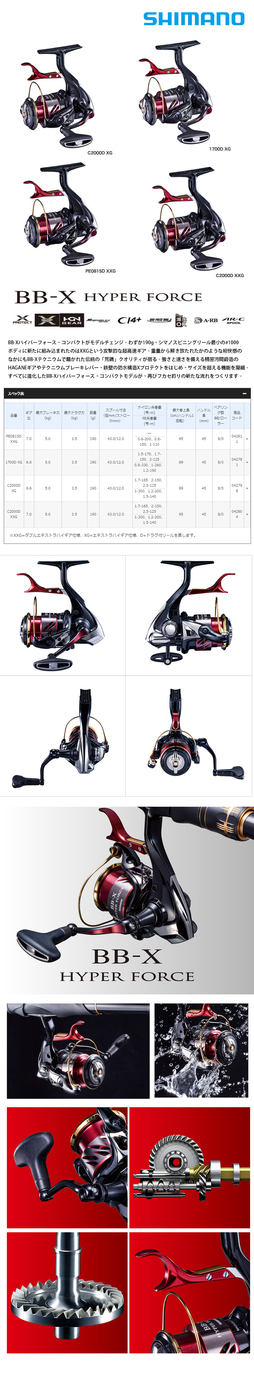 Shimano BB-X HYPER FORCE C2000D XG Lever-break Reel | eBay